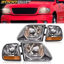 Fit For 97-03 Ford F150/99-02 Expedition Headlights+Corner Lights Assembly Pair 