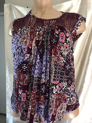 Maurices Summer Top Size L Sleeveless Multicolored Women's