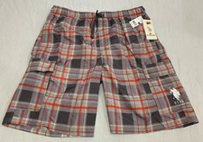 NWT US POLO ASSN MENS SWIM PLAID CARGO SHORTS SIZE XXL