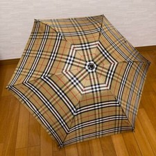Burberry Folding Umbrella Nova Check Beige Unisex fashion rain goods parasol