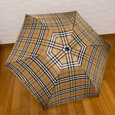 Burberry Folding Umbrella Nova Check Beige Unisex fashion rain