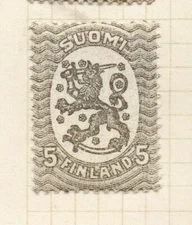 Finland 1920 Early Issue Fine Mint Hinged 5pen. NW-179792