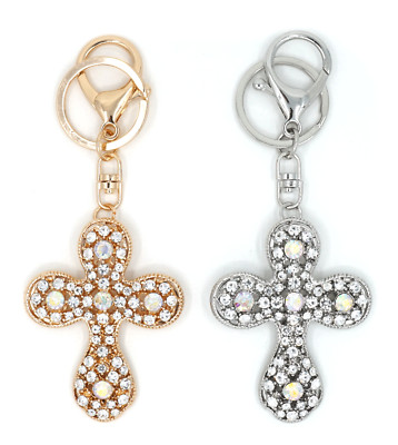 TB Holy Cross Sparkling Rhinestone Women Fashion Jewelry Car Key Rings Keychains
