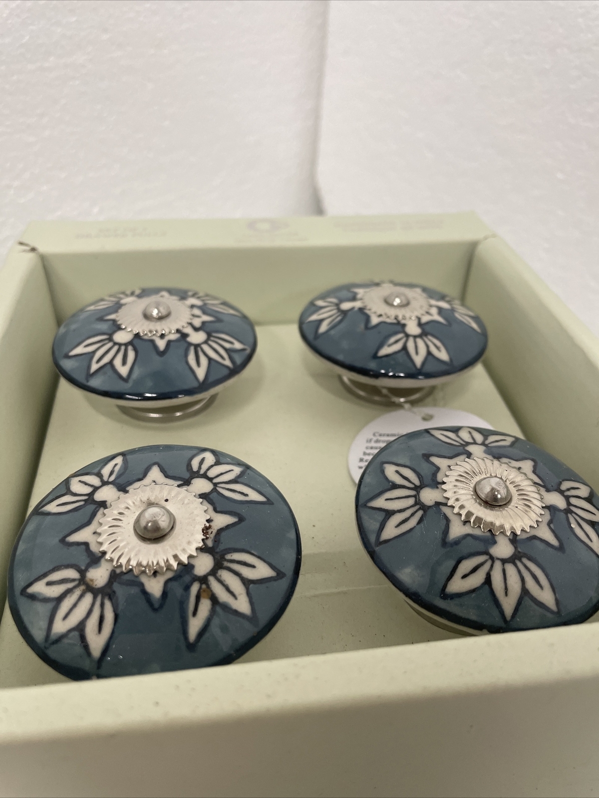 Casa Decor Ceramic DRAWER PULL KNOBS CABINET PULLS Handmade India NEW
