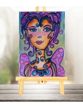 ACEO Purple Fairy Fantasy Art Hand-Drawn Print of original artwork signed
