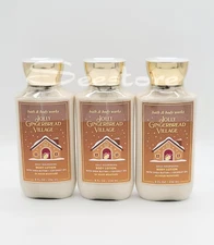 3 Bath & Body Works Jolly Gingerbread Village Daily Nourishing Body Lotion 8 oz