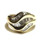 14k yellow gold .98ct round baguette diamond cluster ring 6.3g 6.5 ladies — photo 2