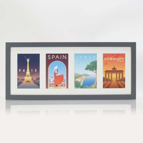 Multi Aperture Photo Picture WOOD Frames Holds 2, 3 or 4 Photos Various Sizes - Picture 93 of 194
