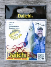 55ct Lot Daiichi Red Walleye Octopus Wide Hooks Size 6 Fishing