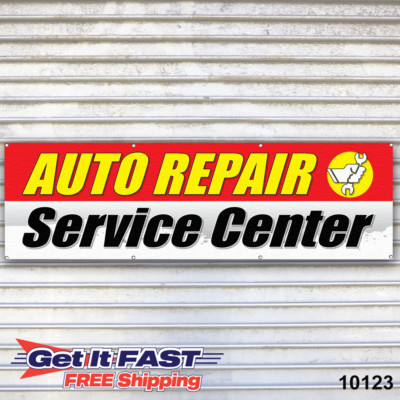 Auto Repair Service Center Banner Sign Tire Dealer Service Bay Garage