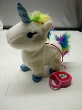 Kid Connection 9" Plush Walking White  Rainbow Unicorn with Leash Controller Te