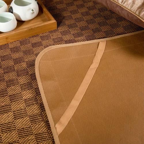 Summer Sleeping Rattan Bed Mat Foldable Nature Bamboo Cool Bed Mat +Pillowcase - Picture 13 of 29