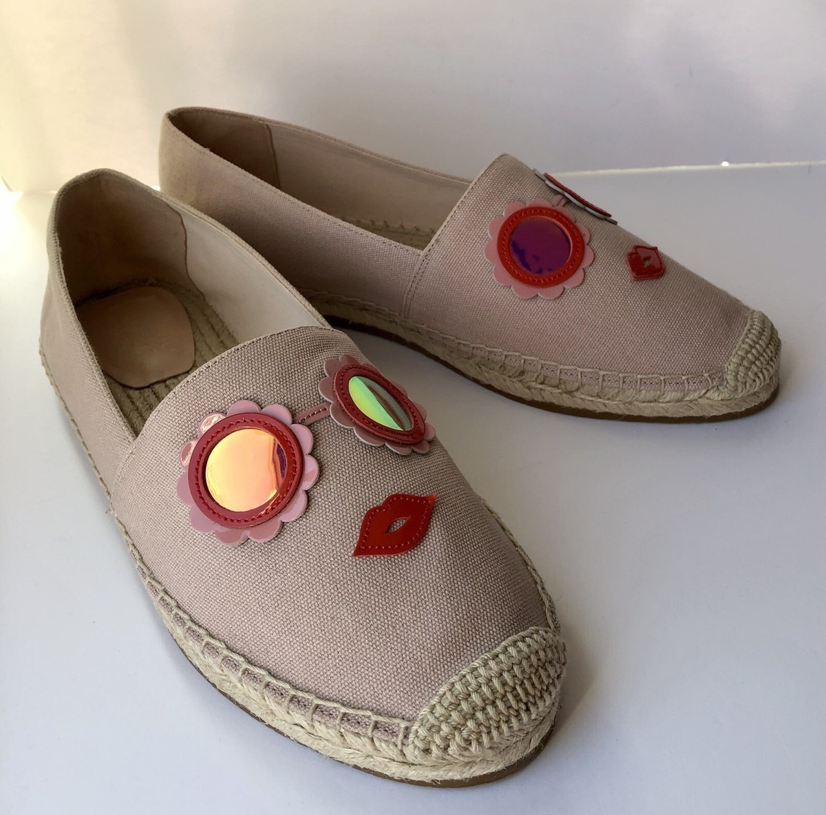 Kate Spade Grenada Glasses Espadrilles Flats Shoes Light Pink US