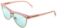 Bob Sdrunk LIZZIE 73-LB Opaline Pink Gold Frame / Light Blue Lens Sunglasses