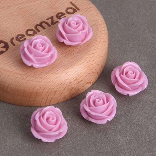 5 Stck. Rose Blume Form 20 mm Künstliche Koralle Lose Perlen Für Schmuck Herstellung Posten - Bild 8 von 20