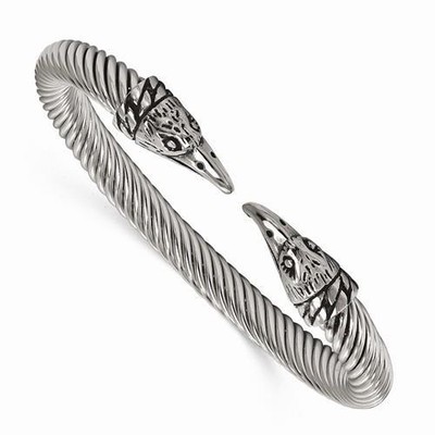 Edelstahl Adlerkopf verdreht Kabel Design Manschette Armreif Armband Geschenk