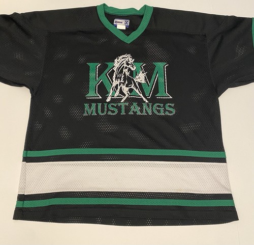 Vintage Mustangs Hockey Jersey #2 Hirt Canada Size Adult XL Kobe Brand Jersey - Picture 3 of 9