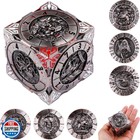 DND Spinner Dice, 7 in 1 Unique Metal Cube DandD Dice Set with 3D Relief for