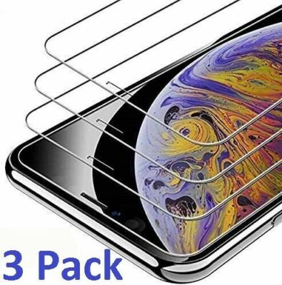 3-PACK Screen Protector Tempered Glass For iPhone 6 7 8 Plus X Xs Max XR 11 Pro