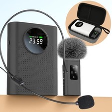 BSONE Voice Amplifier with Wireless Microphone Wired Microphone Headset for