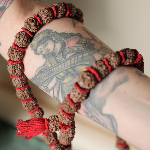 Collana per la preghiera - Rudraksha Mala - Collana Sadhu 2 cm - monaco mendican - Picture 6 of 9