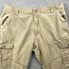 Wrangler Pants Mens 40x32 Khaki Relaxed Fit Cargo Stretch Workwear Outdoor