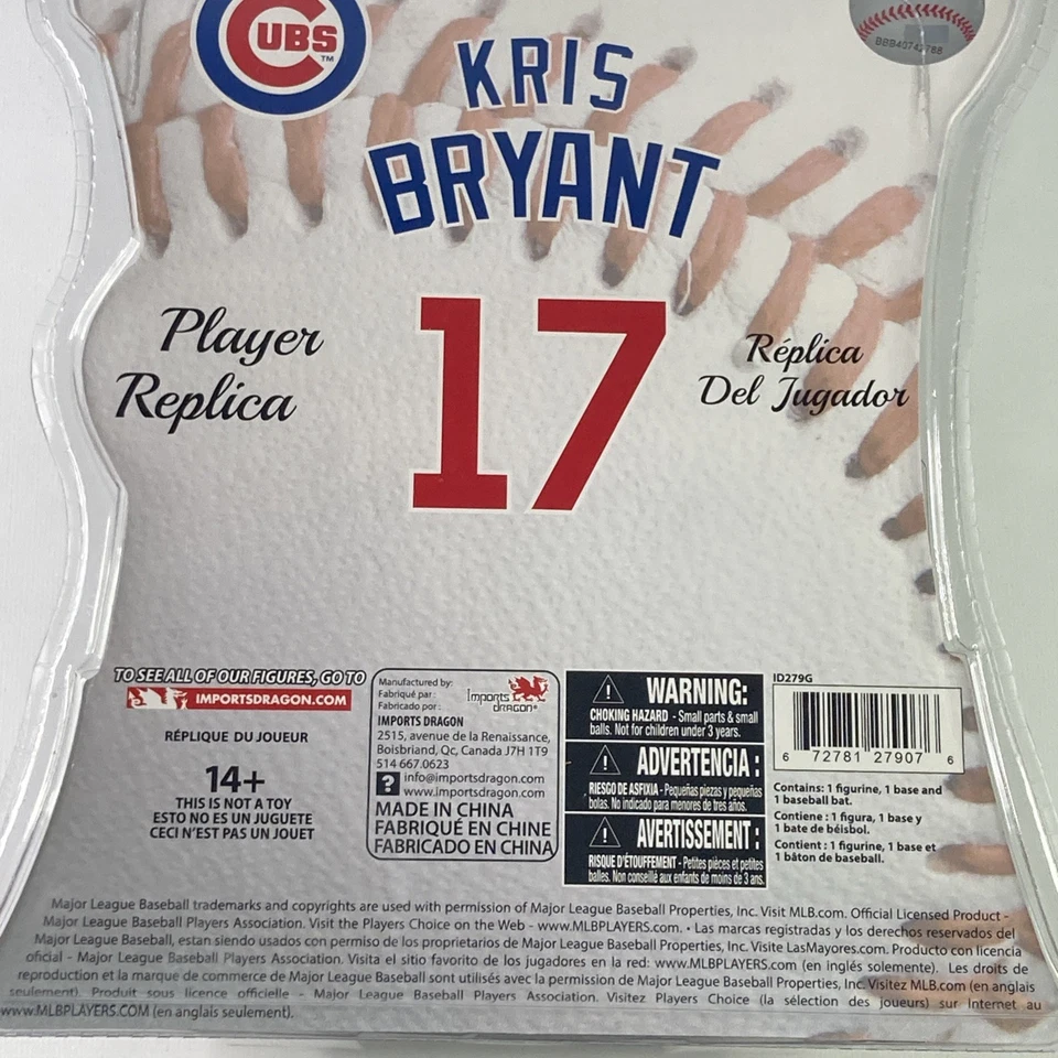 Figura Kris Bryant 6" Importaciones Jugador Dragón Réplica Chicago Cubs #17 Foto 4 de 4