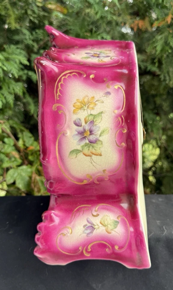 Antiguo reloj de porcelana Ansonia WAVE 1896 - TODO ORIGINAL - VER VIDEO Foto 4 de 4