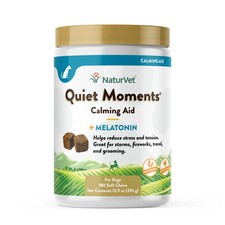 NaturVet Quiet Moments Melatonin Calming Aid for Dogs 180 Ct chew exp 1/2027