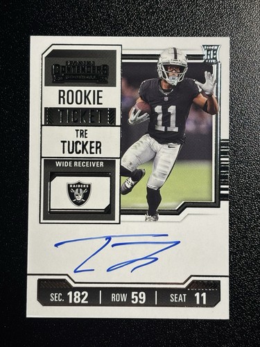 2023 Panini Contenders Rookie Ticket On Card Auto #136 Tre Tucker RC Raiders