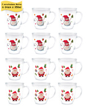 6er Set Kinderpunsch- & Glühweingläser 350 ml Qualitätsglas Mikrowellengeeignet