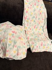 POTTERY BARN KIDS Twin Flat Fitted Sheet Organic Cotton Pastel Spring Hearts