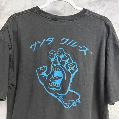 Vintage Santa Cruz Japanese Surf Skate T Shirt Mens XL Black NHS