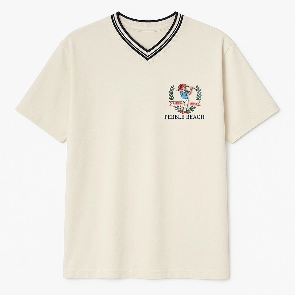 Camiseta de golf Pebble Beach Open 1992 talla L vintage logotipo crema Foto 3 de 4