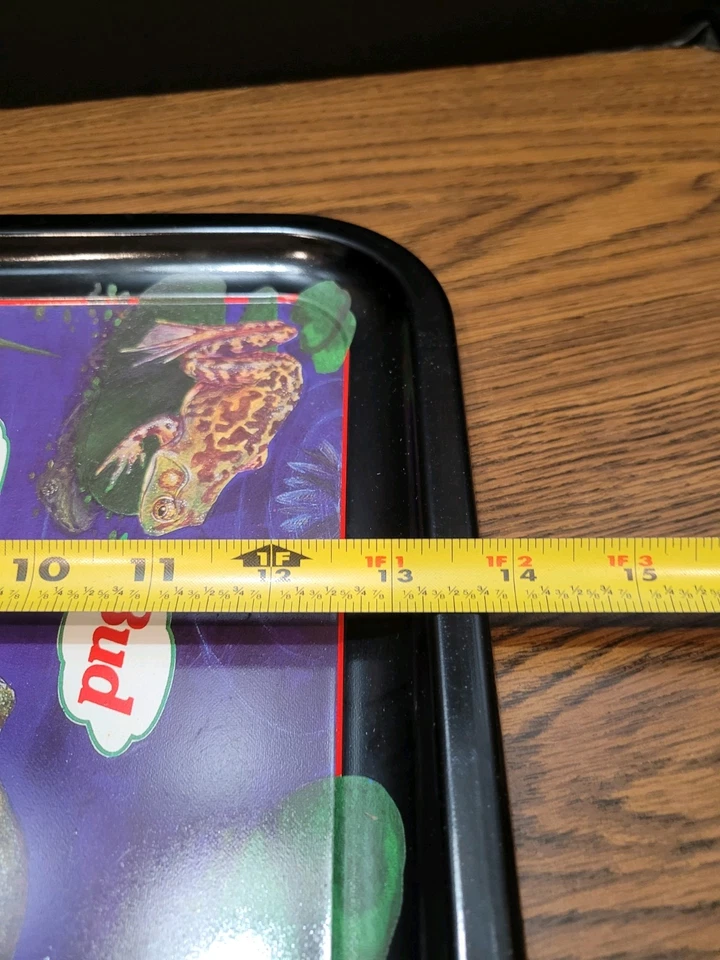 Vintage Budweiser Frog On Lilly Pads Tray 1996 "Bud-Weis-Er"  Metal Tray   - Image 4 of 4
