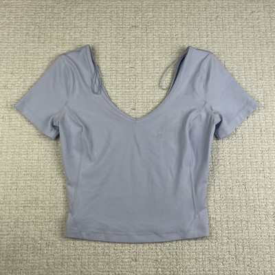 Lululemon Align T-Shirt Nulu Wild Lila Purple Cropped V-Neck Short Sleeve READ*