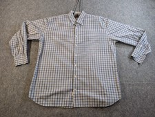 Peter Millar Men's XL Extra Large Blue Green Plaid 100 Cotton Button Down Shirt
