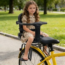 Rear Bicycle Child Seat 66lbs Load Adjustable Backrest Music Light For Kids 1-8y