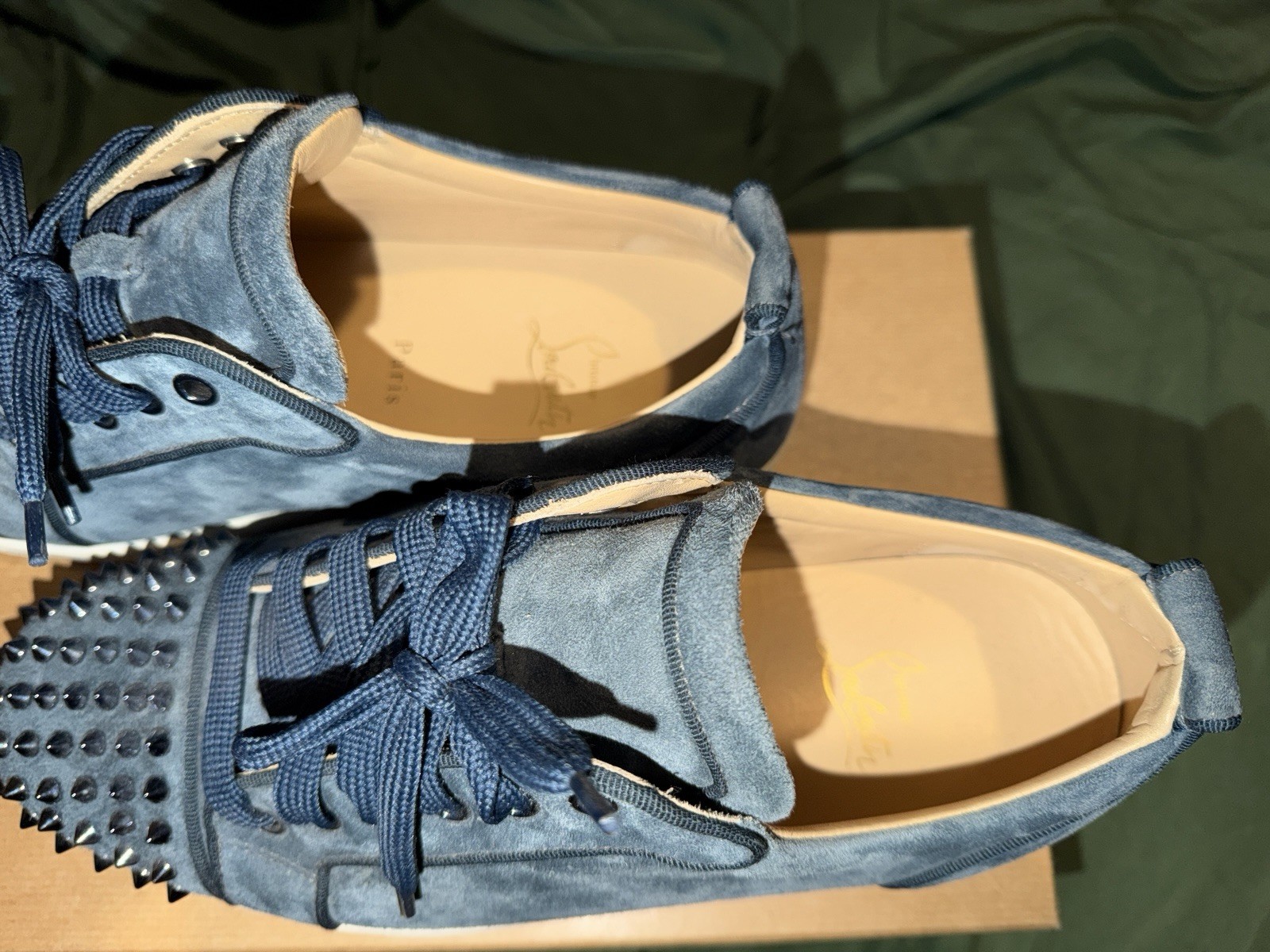 Christian Louboutin Louis Junior Spikes Orlato Flat VEAU 9.5 image 6