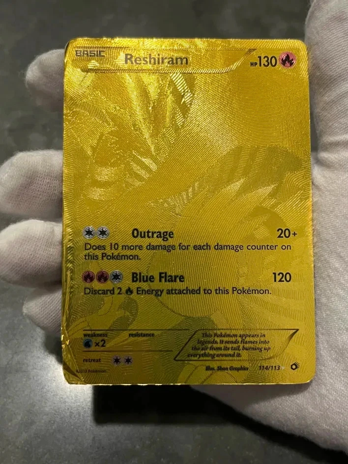 Pokémon TCG Reshiram 114/113 Legendary Treasures Gold Secret Rare Full Art DMG - Image 3 of 4