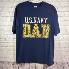 Vintage US Navy Dad Shirt Logo 7 Size XL Single Stitch Made In The USA