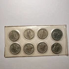 Lot of 7 1936-1941 Mercury dimes 90% silver & 1 Steel Penny Great Price