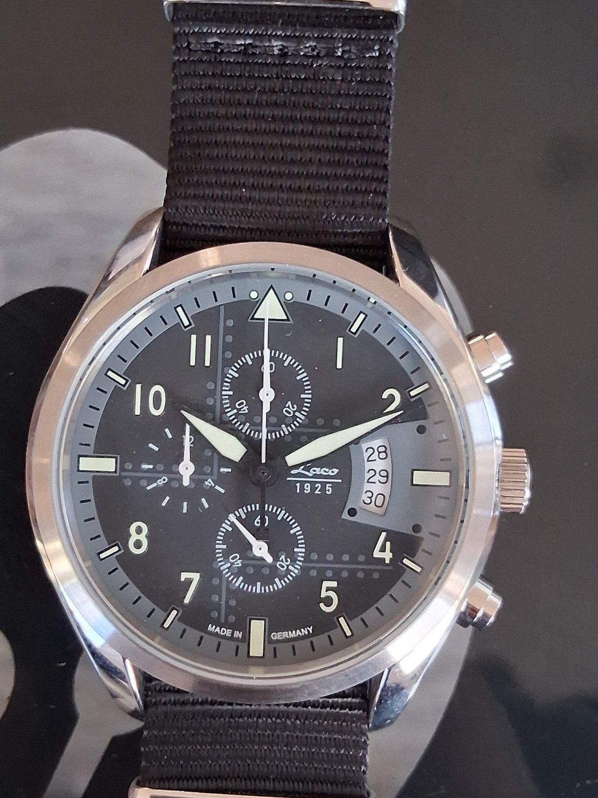Laco Detroit Pilot Chronograph Watch 42mm