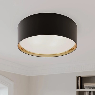 TK Lighting Deckenleuchte Lampe Bilbao schwarz gold runde Leuchte Wohnzimmer