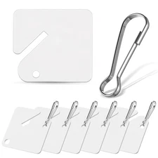 JOUTYFOR 120 Pcs Key Tags White Plastic Hanging with Metal Snap 