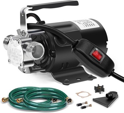Water Transfer Pump,  with On/Off Switch 2 * 6 ft Water Hoses Kit 
