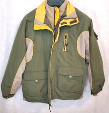VTG 90s 2000s Boys L Starter Jacket Tan Green Layered 2 In One Shell Liner
