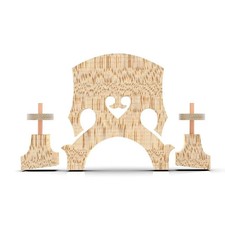 Grade A Double Bass Bridge 4/4 Natural Maple Wood With Adjuster Brass Screws