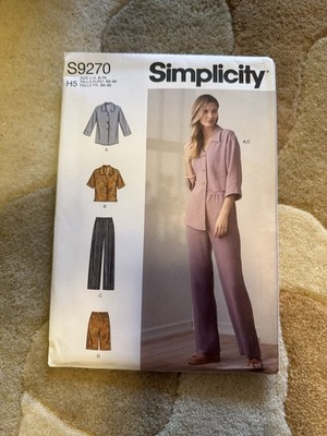 SIMPLICITY PATTERN 9270  TOP PANTS SHORTS  MISSES SIZES  6 8 10 12 14  UNCUT NEW
