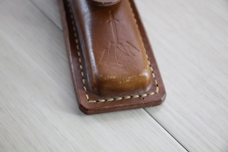 Gerber Plegable Sportsman II Ciervo Mango Modelo Temprano con Bolsa de Cuero EE. UU. E34 Foto 4 de 4